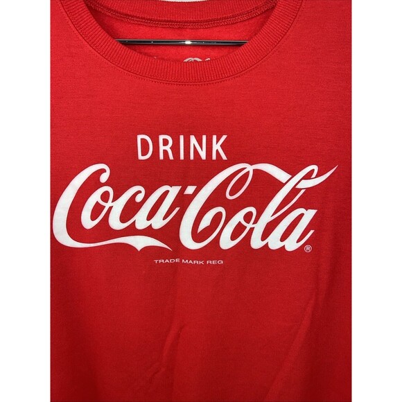 Women's Coca-Cola Graphic Soft Sweatshirt - Red Color, Size M - Picture 3 of 7